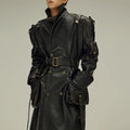Men's Leather Trench Coat
