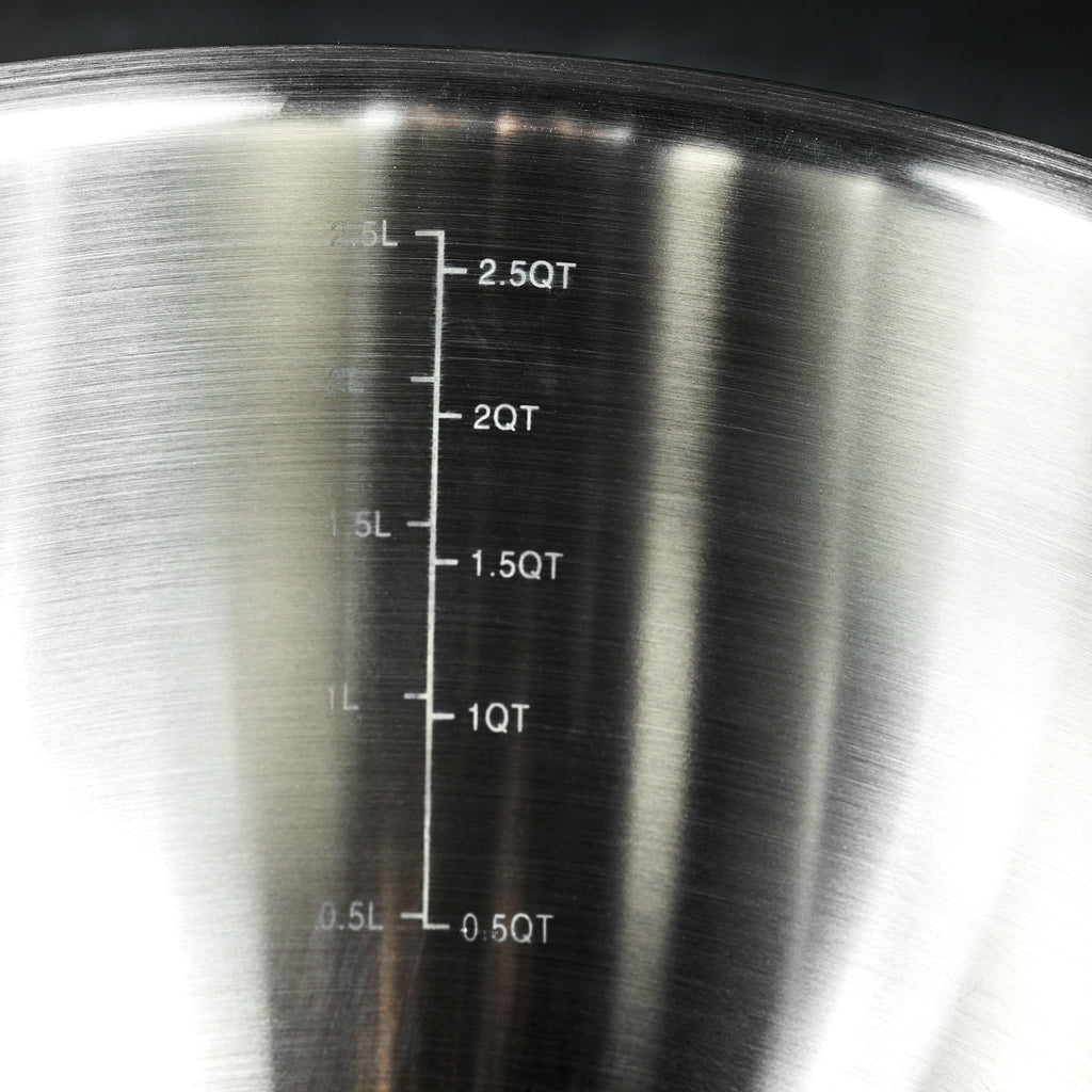 Stainless Mixing Bowl Set with Vacuum Seal Lids, 6-pc