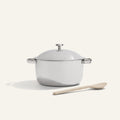 chrome titanium perfect pot non toxic nonstick dutch oven pro with silicone spoon